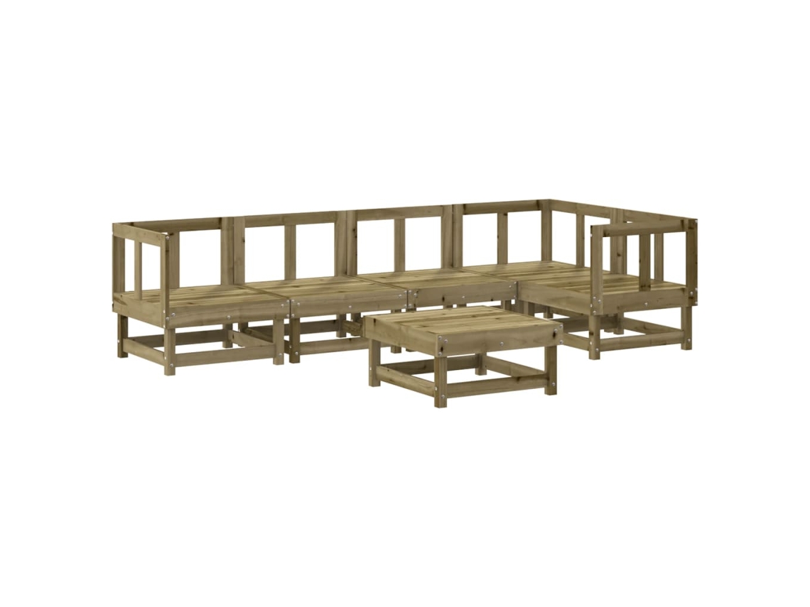 Maison Exclusive - Juego De Muebles De Jardín 6 Pzas Madera De Pino Impregnada
