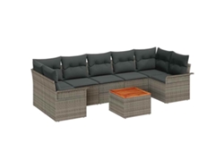Maison Exclusive - Conjunto De Sofás De Jardín 8 Pcs Gris Ratán Sintético