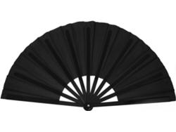 Abanico Plegable Negro Estilo Chino Antiguo Ventilador Portátil Abs Poliéster Fácil Transportar Accesorio
