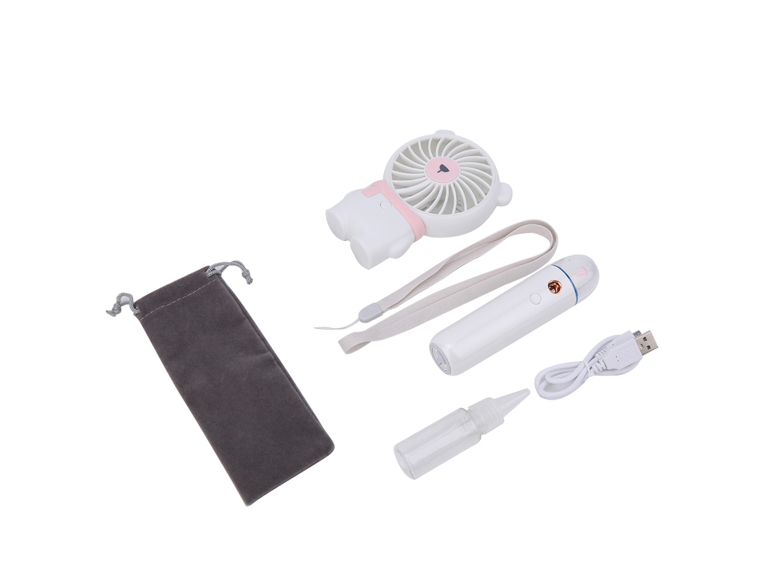 Ventilador USB portátil con humidificador, mini, blanco