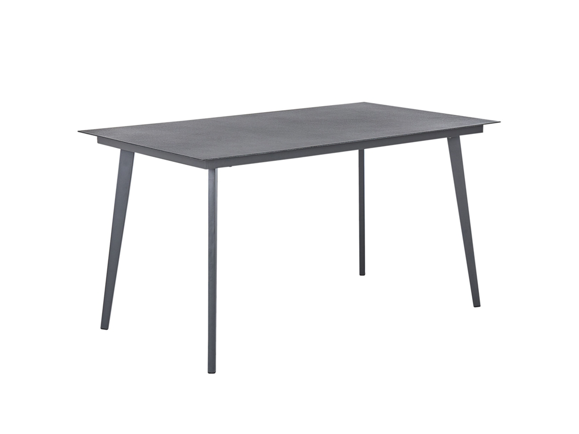 Mesa De Refeição De Jardim Mileto 140 Cm 80 Cm Vidro Cinzento