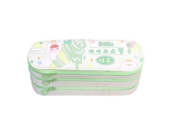 Estuche para lápices de gran capacidad con 3 compartimentos y bonitos lápices escolares verdes.