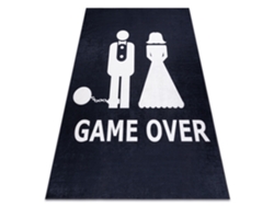 Alfombra Lavable Bambino 2104 'Game Over' Boda, Despedida de Soltero, Antideslizante - Negro (80 x 150 cm)