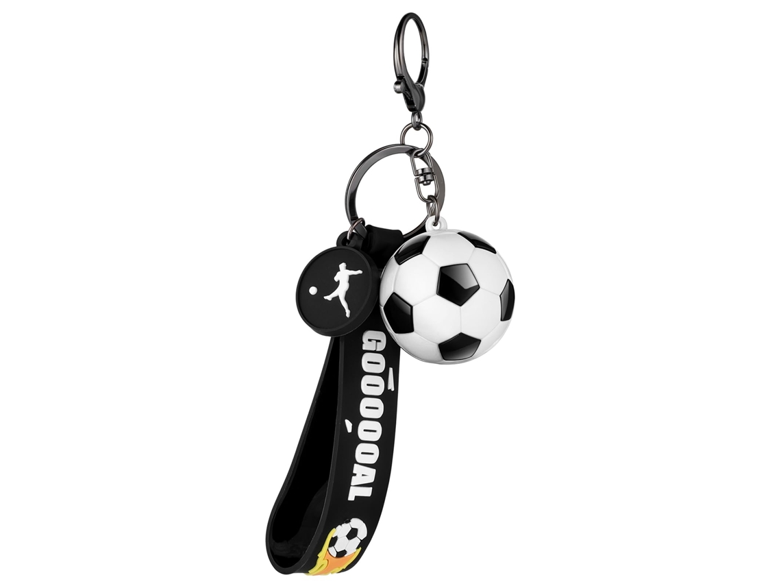 Llavero de fútbol, colgante de silicona para aficionados, complemento esférico ornamental para llaves de vehículo, detalle navideño