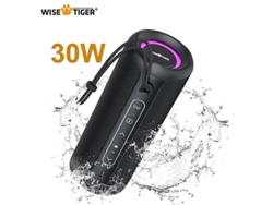 Altavoz Bluetooth P3 de 30 W, resistente al agua IPX7, con graves potentes, Bluetooth 5.3, RGB, emparejamiento dual, conectividad TWS y componentes de audio.