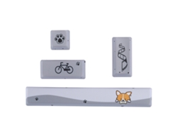 Juego De Teclas Mecánicas Con Diseño De Perro Gris Pequeño, Barra Espaciadora, Esc, Enter, Teclado Numérico, 4 Piezas