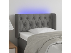 Cabecero Con Led De Tela Gris Oscuro 83x16x78/88 Cm