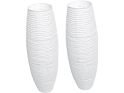 Juego De 2 Bombillas De Papel Blancas Para Sala De Estar
