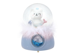 Caja musical de cristal con gato de diamantes de imitación azules - Regalo de cumpleaños