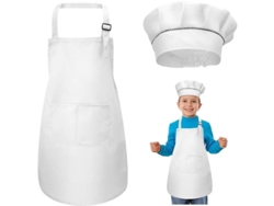 Juego De Delantal Y Gorro De Chef Para Niños, Ajustable Con 2 Bolsillos, Para Cocina Y Pintura (7-13 Años)
