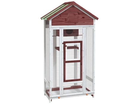 Casita para Pájaros VIDAXL Pino Macizo (Rojo - Madera - 91,5 x 53 x 170 cm)