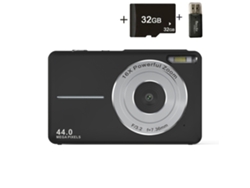 Câmera Digital Compacta Dc403 Câmera Ccd De Nível Básico 44Mp 16X Zoom Tela De 2.4 Polegadas Preta