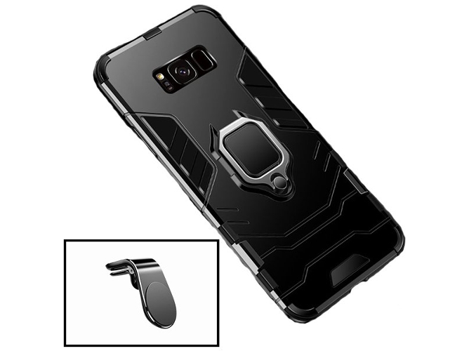 Kit Funda y Soporte Magnético Coche Samsung S10 Lite 3x1 Military Defender