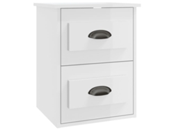 Mesita de noche de pared Maison Exclusive en blanco brillante, 41,5 x 36 x 53 cm