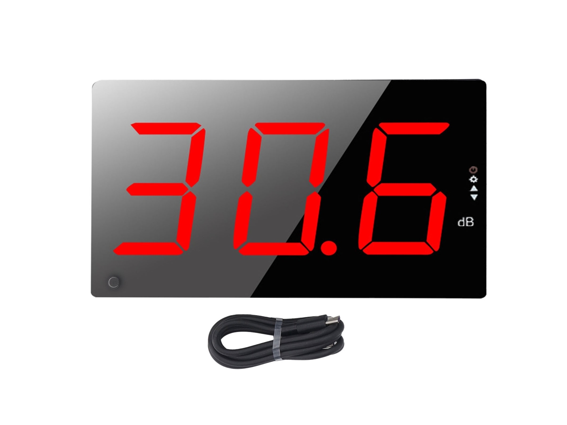 Medidor De Nivel De Sonido Digital De Pared Con Pantalla Lcd Grande 30-130db