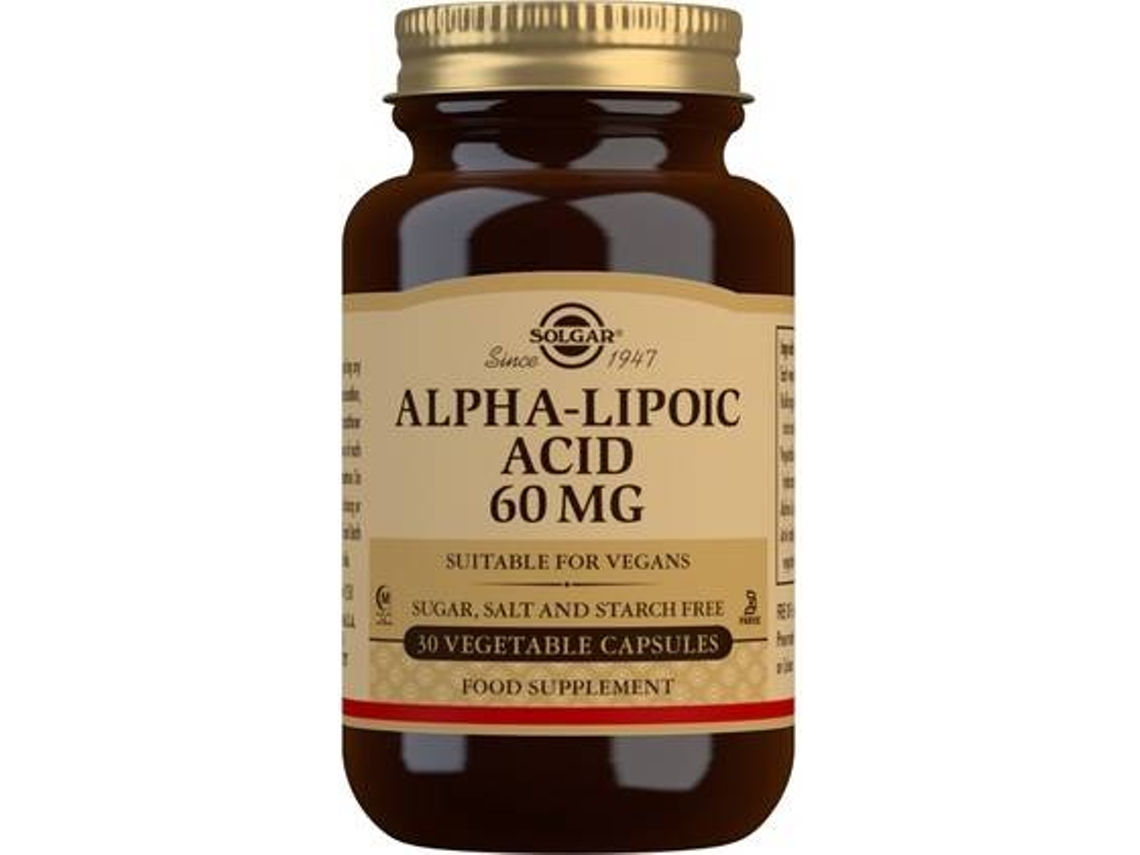Complemento Alimentar SOLGAR Ácido Alfa-Lipóico (30 cápsulas vegetais (60mg))