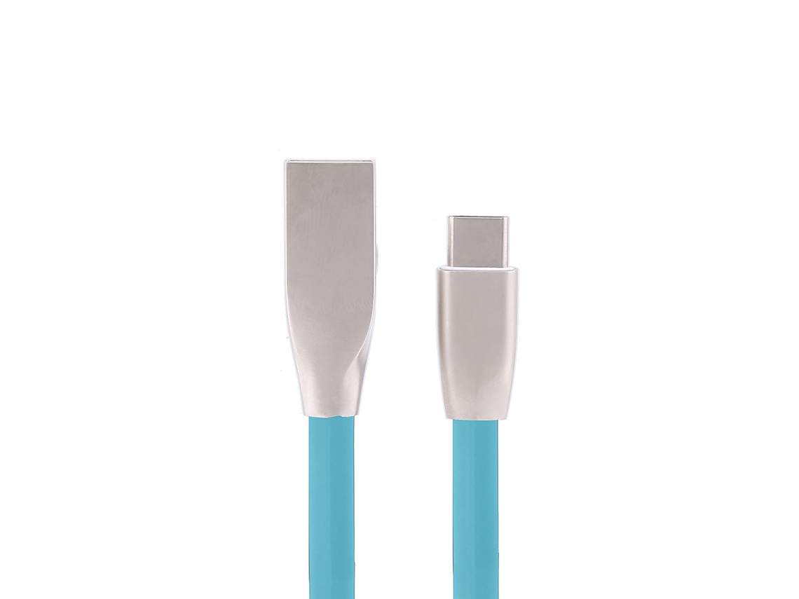 Cable De Carga Rápida Y Sincronización De Datos Usb Tipo C De Alta Velocidad De Aleación De Zinc 3d Azul