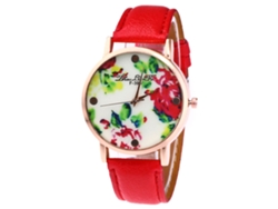 Elegante Reloj De Pulsera De Cuarzo Para Hombre Y Mujer (rojo)