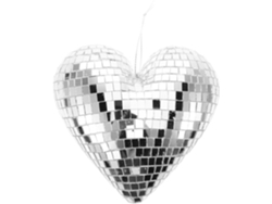 Discoteca Cristal Plateado Forma Corazón Estructura Resistente Decoración Versátil Fondos Fotográficos Fiestas