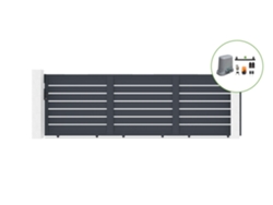 Pack Puerta corredera CASANOOV Vogel - Gris - Aluminio - 450 cm x 140 cm + motorización TANKER C600