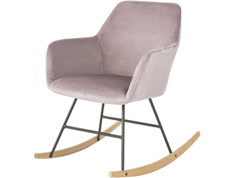 Silla Mecedora SOBUY (Rosa - Terciopelo, Haya - 48x75x75 cm)