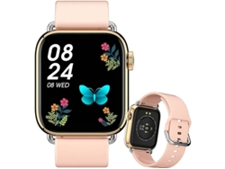 Reloj inteligente con monitor de actividad física, presión arterial, sueño y notificaciones de sangre para exteriores, para Android e iOS Yizhood (dorado)