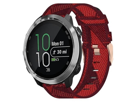 Correa para Garmin Forerunner 645 Music 20mm Correa de reloj tejida de nailon roja VENISYMLIS