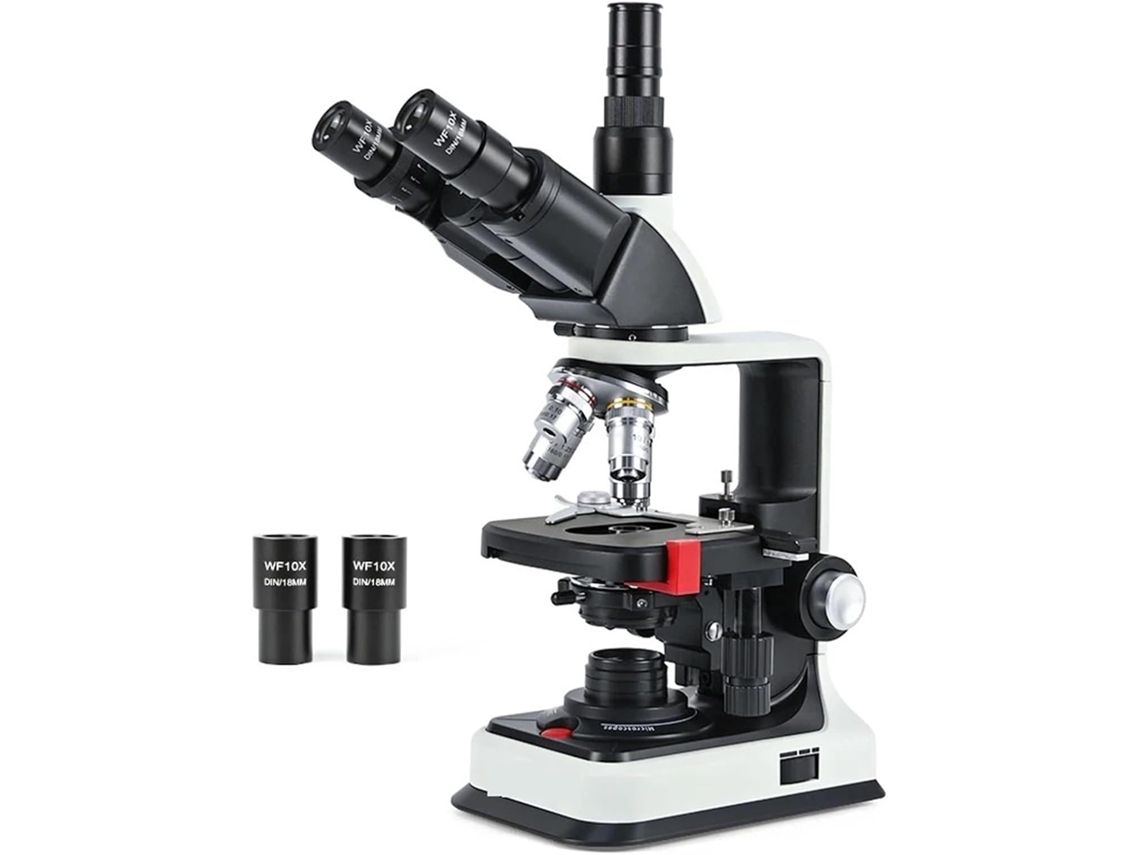 Microscopio Biológico Trinocular De Campo Claro 40x-2500x Con Accesorios De Laboratorio.