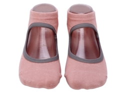 Calcetines De Pilates Para Mujer, Antideslizantes, Sin Talón, Transpirables, Calcetines De Yoga Para Fitness Y Deportes, Color Rosa.