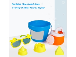 Juguetes De Arena Para La Playa Para Niños, Juego De 14 Piezas Con Portavasos Y Plantillas Para Niños, Niñas Y Bebés.