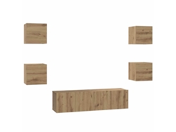 Maison Exclusive - Conjunto De Mueble De Tv 6 Pcs Roble Artesanal