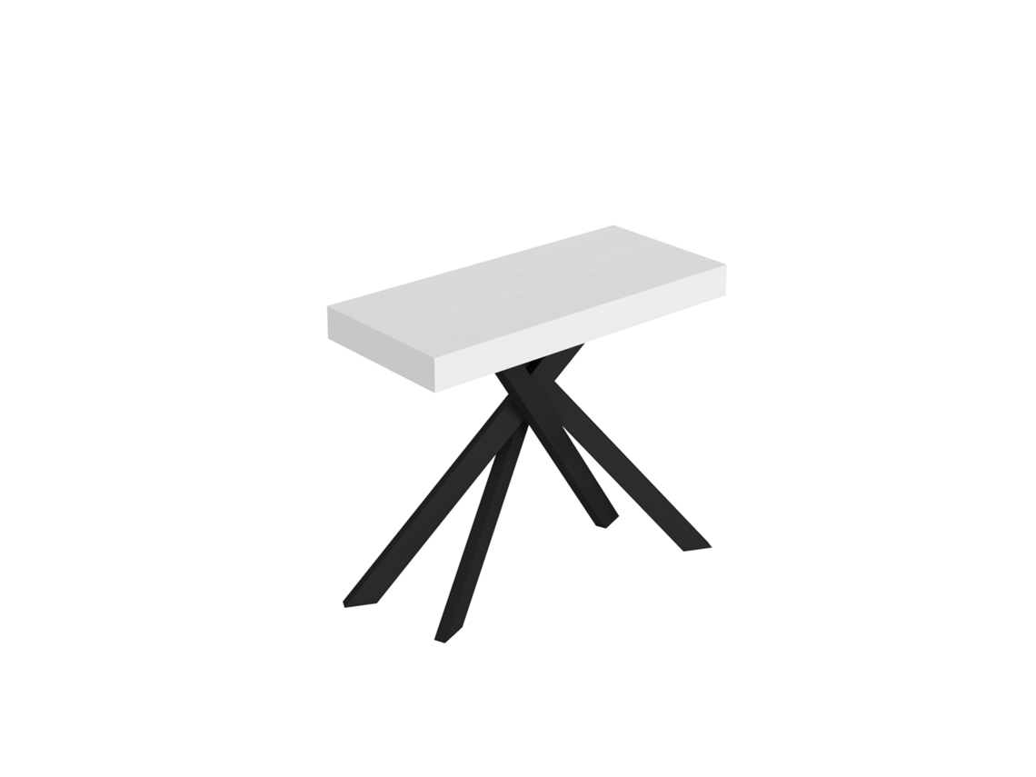 Consola extensible 90x40/196 cm Saki Premium Small patas fresno blanco antracita ITAMOBY