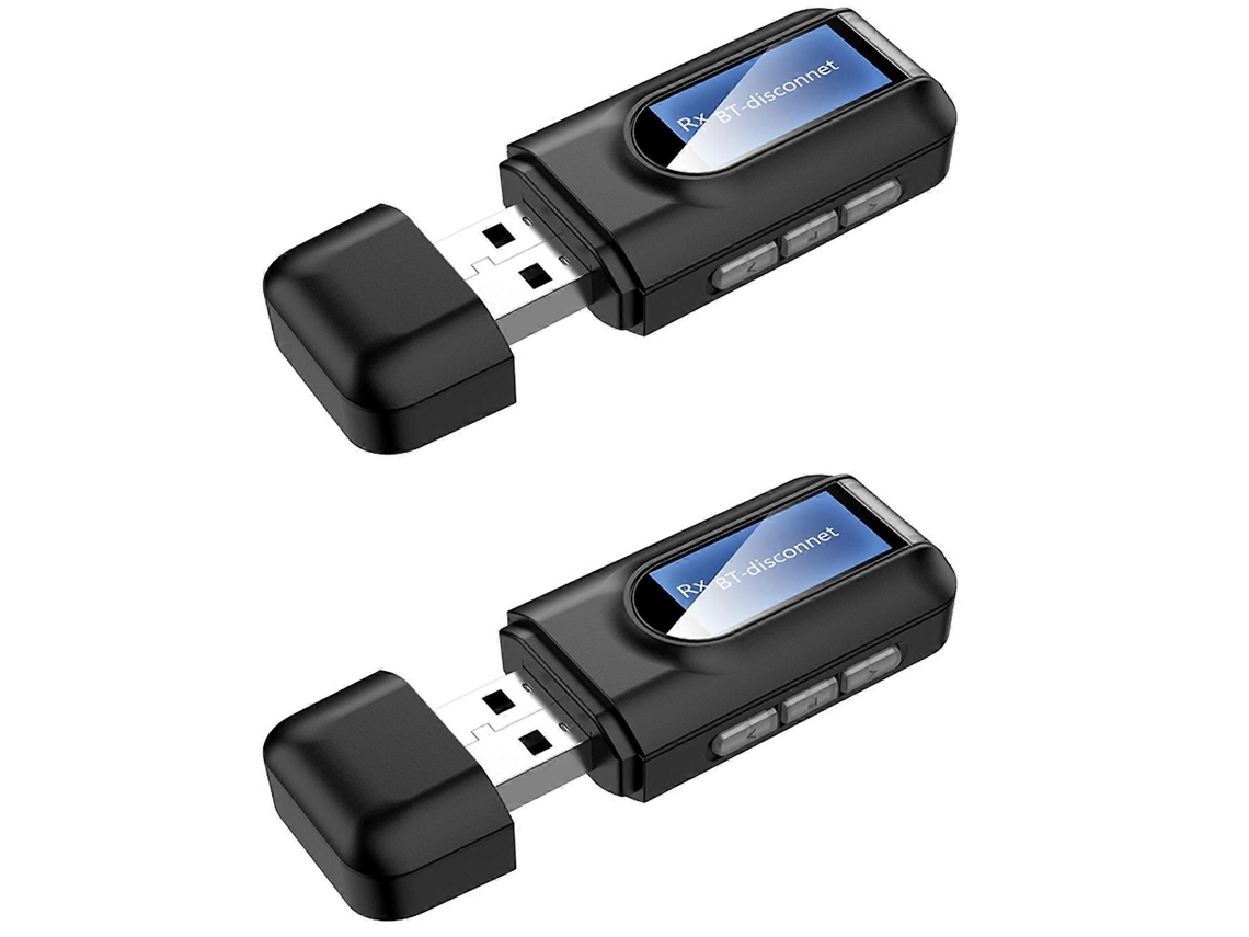 Transmisor y receptor dual Bluetooth 5.0 GOKOCO con pantalla LCD, entrada auxiliar de 3,5 mm y USB estéreo.
