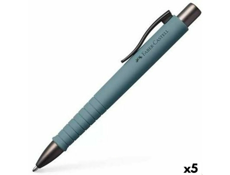 Bolígrafo FABER-CASTELL poly ball xb Gris 5 unidades