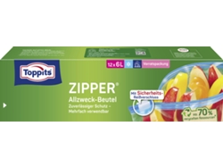 Bolsa Multifuncional TOPPITS con Cierre 12 X 6 Litros Transparente