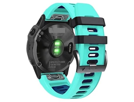 Correa De Reloj Inteligente Para Garmin Fenix 5X Plus 26 Mm Correa De Reloj Deportiva De Silicona Bicolor Verde Menta-Azul VENISYMLIS