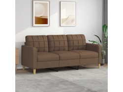 Sofá De 3 Plazas | Sofá De Salón | Sofá De Descanso De Tela Marrón 180 Cm