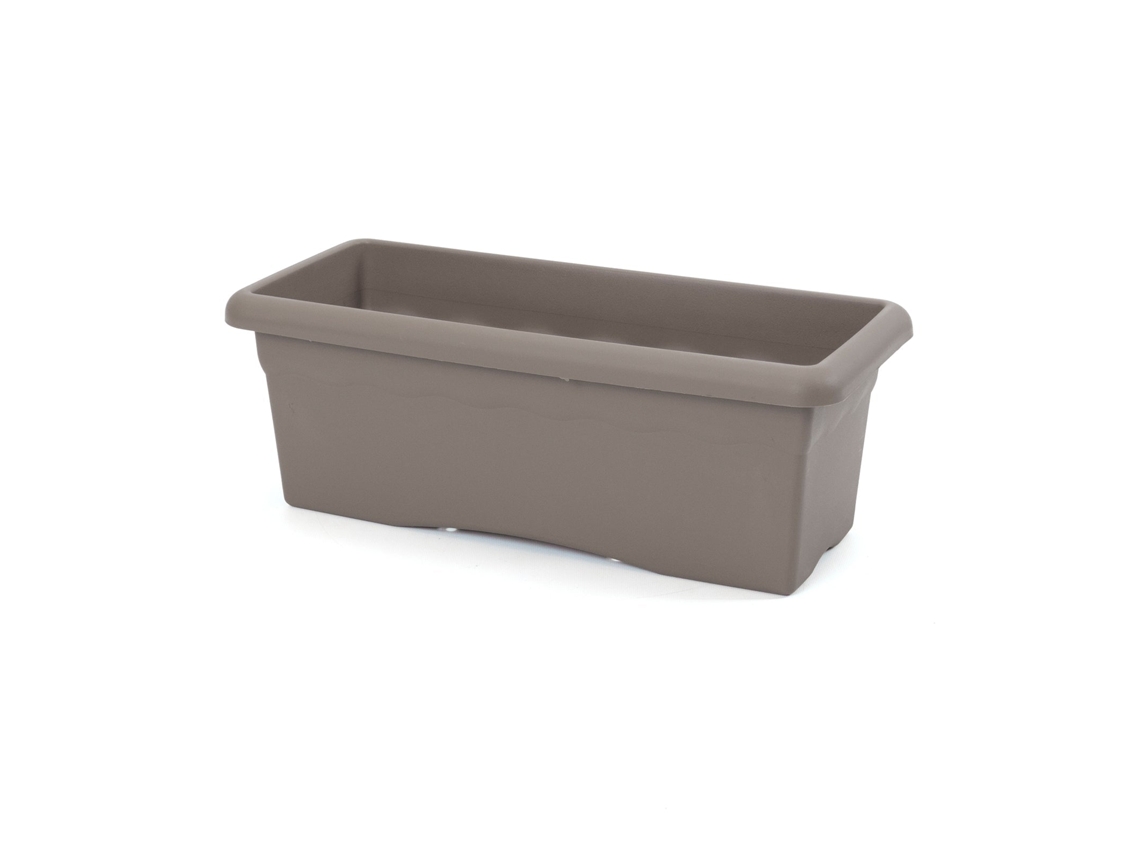 PLASTIKEN TERRA - Jardinera Rectangular, Medida 60 cm 22L Taupe