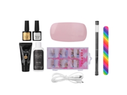 Omni-8 Piezas Herramientas De Uñas Set Secador De Uñas Lámpara Pegamento Extensión Manicura Builder Café