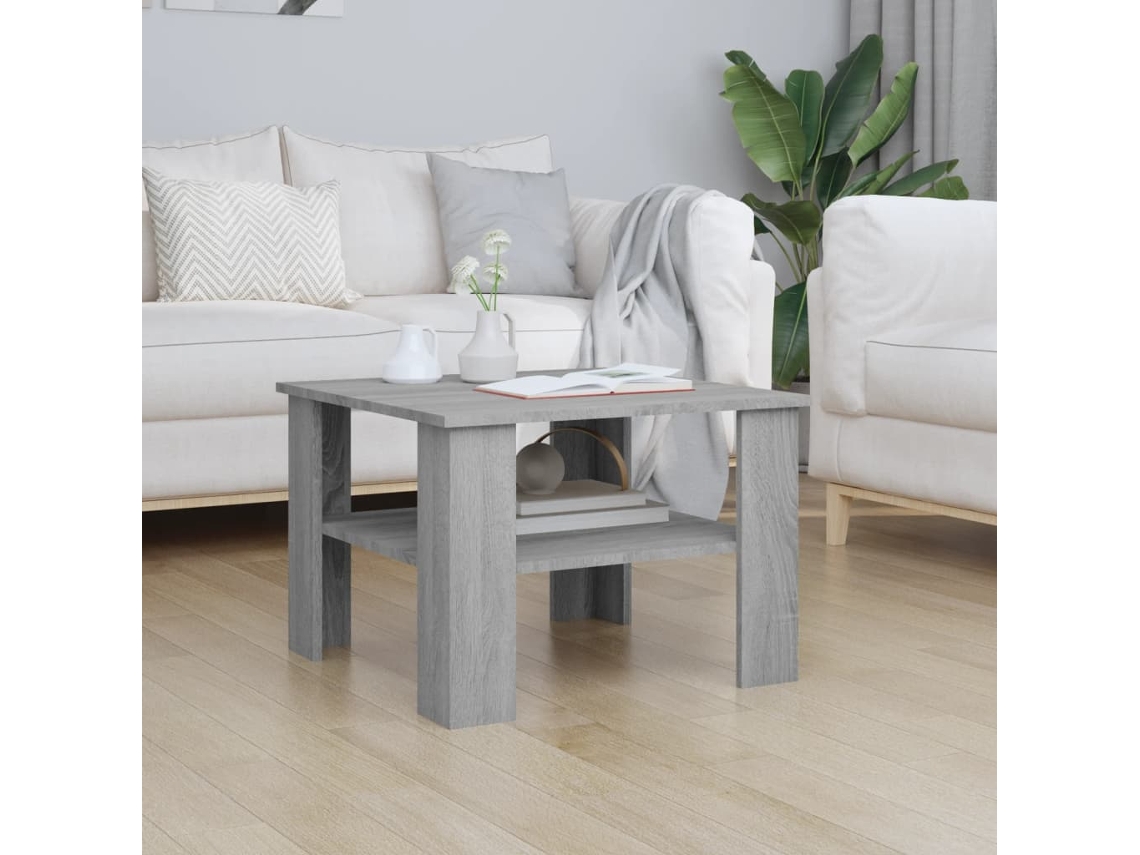 Mesa de Centro de Apoyo 60X60X42 Cm Derivados de Madera Gris Sonoma