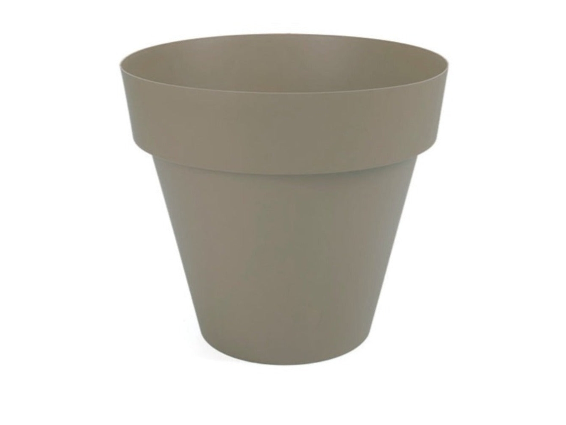 PLASTIKEN TES - Maceta Redonda Clásica Diámetro 38 cm Capacidad 23L Taupe