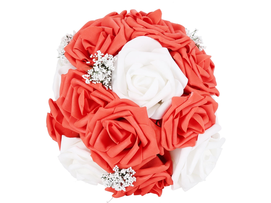 EIOORORRIY Buquê de noiva artificial, acessórios de decoração de casamento (vermelho)