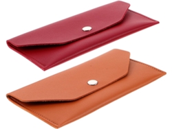 Conjunto De 2 Peças: Carteira Resistente Em Couro Pu E Carteira Retangular Longa Tipo Envelope.