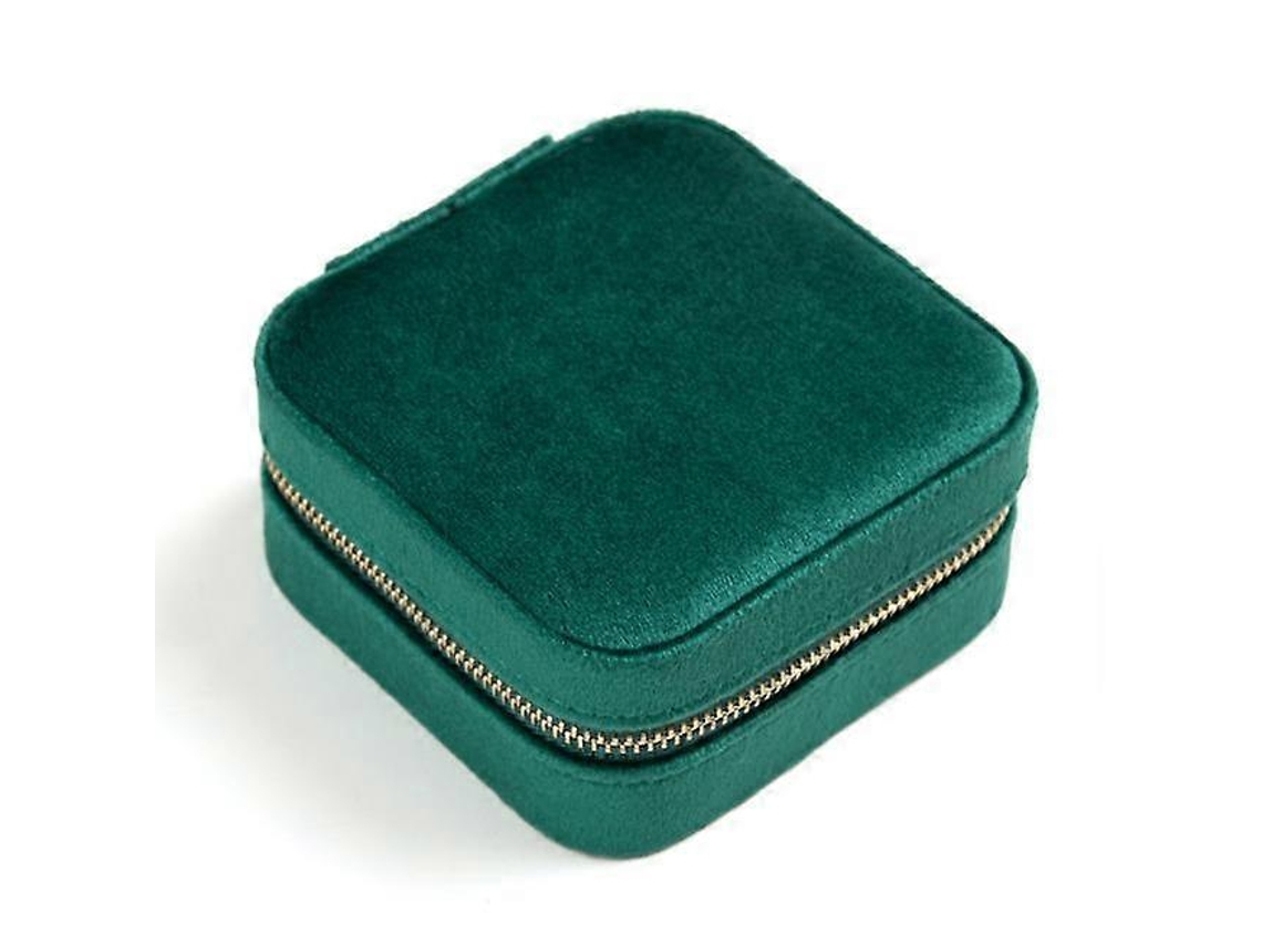 Joyero de terciopelo, práctico organizador de joyas para viajes. Hengjian