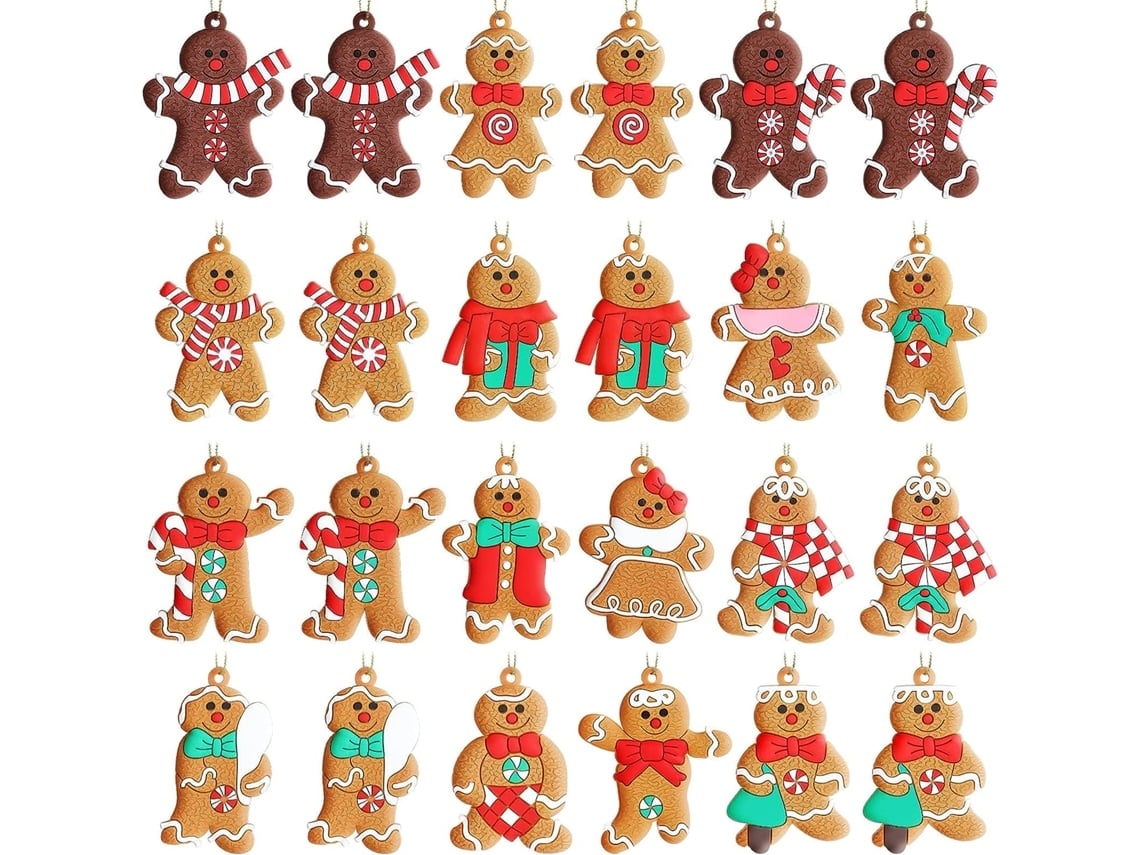 Decoraciones Galleta Jengibre Navidad Plástico Muñecos Decoración Hogar