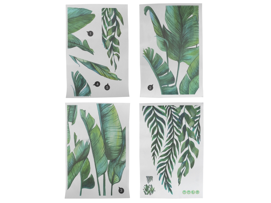 2026-adhesivos De Pared Con Patrón De Plantas Verdes Para Niños, Dormitorio, Sala De Estar, Oficina, Decoración Hogar Diy