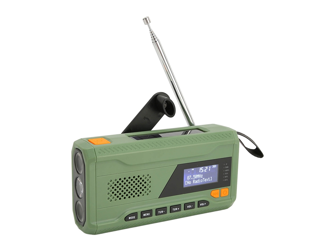 Radio De Emergencia Sos Alarma 4500mah Dab Fm Bt Altavoz Inalámbrico Radio De Manivela Con Panel Solar Linterna Luz De Lectura