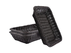 Cestas de mimbre, juego de 3 cestas de polietileno para almacenar pan, frutas y verduras, para uso doméstico y de restaurante.