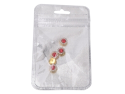 KKML-5 Piezas de decoraciones para uñas DIY con diamantes de imitación redondos de 10 mm y baño de oro