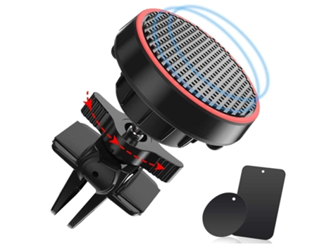 Soporte Teléfono Automóvil Rotación Ventilación para Apple, Huawei, Samsung CHRONUS Negro